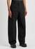 Black wide-leg twill trousers - Balenciaga
