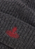 Grey logo-embroidered wool beanie - Vivienne Westwood