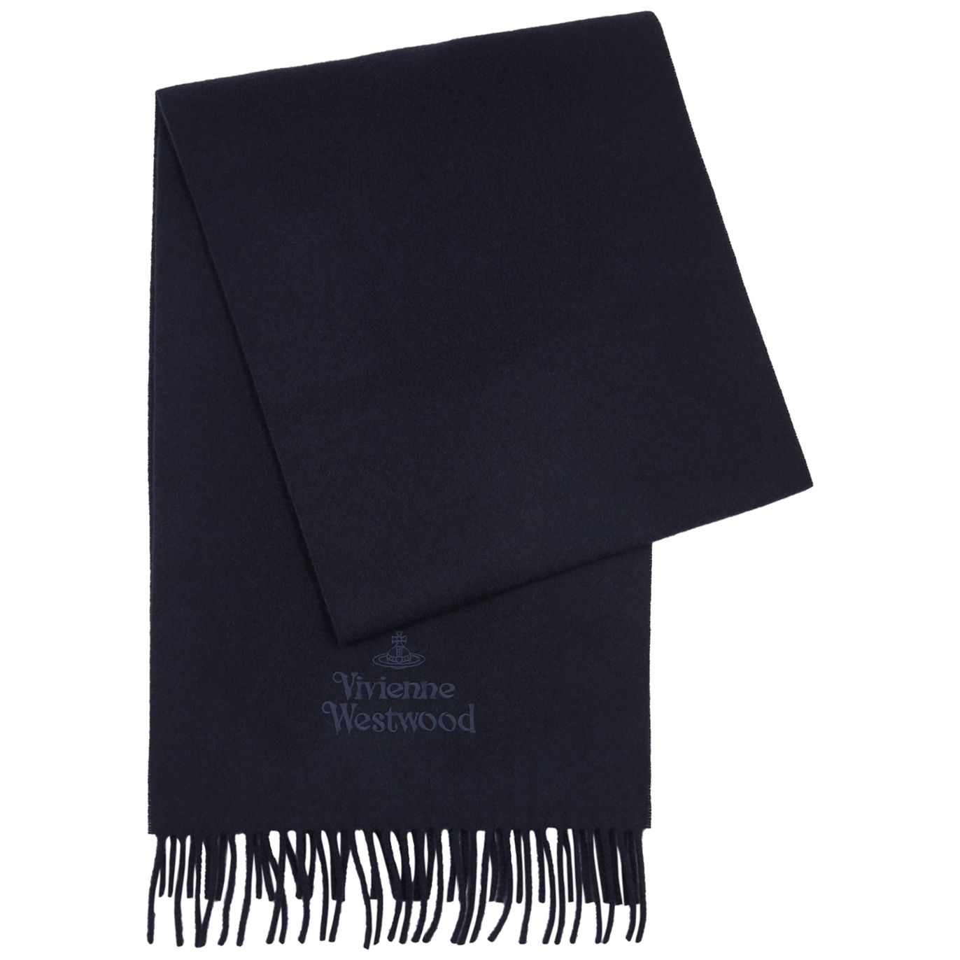Vivienne Westwood Logo-embroidered Wool Scarf - Navy - One Size