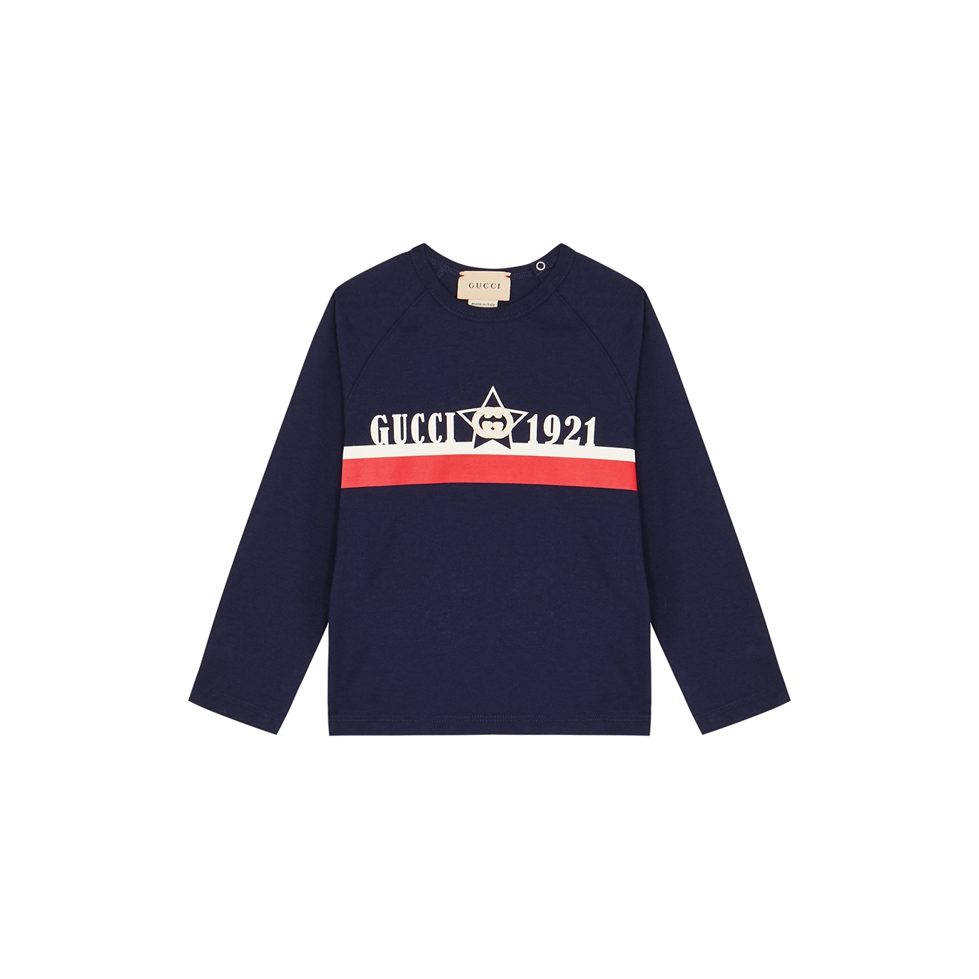 Gucci Kids Navy Printed Cotton Top - Blue - 9 Months
