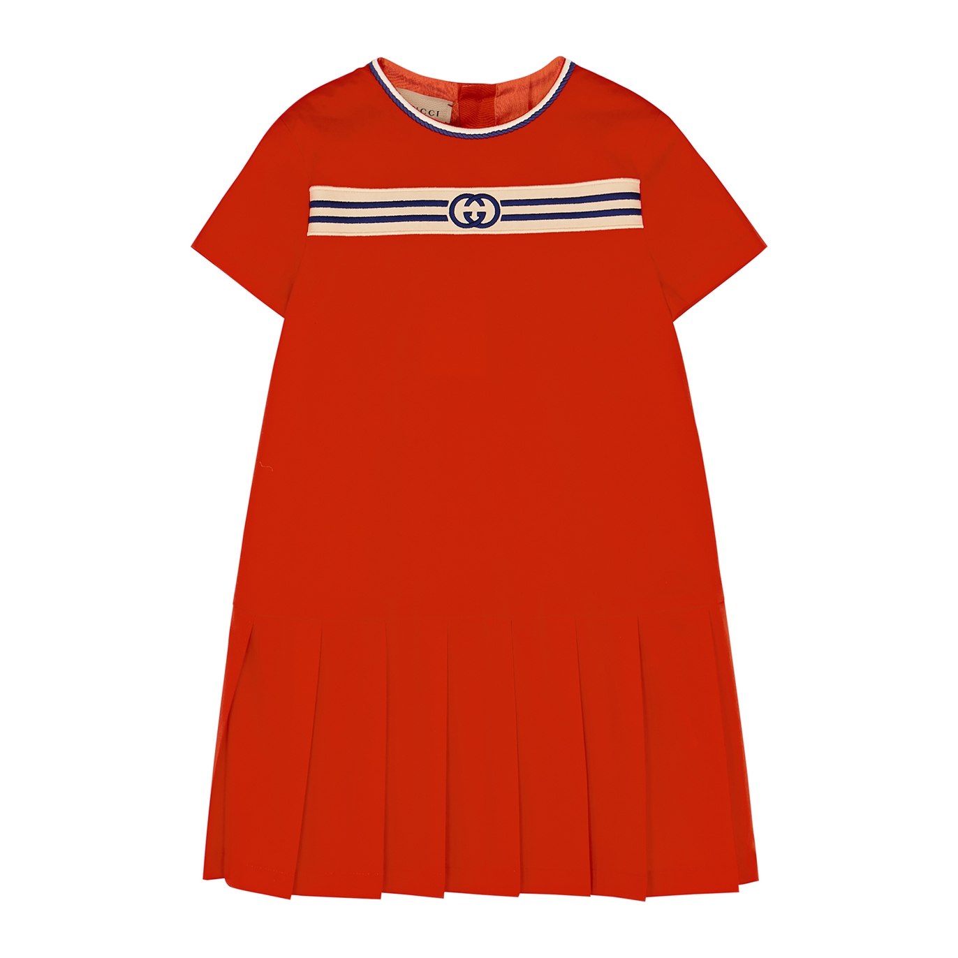 Gucci Kids Red Logo-embroidered Cotton-poplin Dress - 4 Years