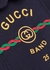 KIDS Navy logo-embroidered cotton dress - Gucci