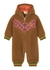 KIDS Brown logo hooded fleece babygrow - Gucci