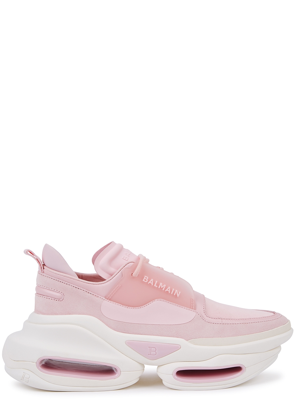 Bold pink leather sneakers