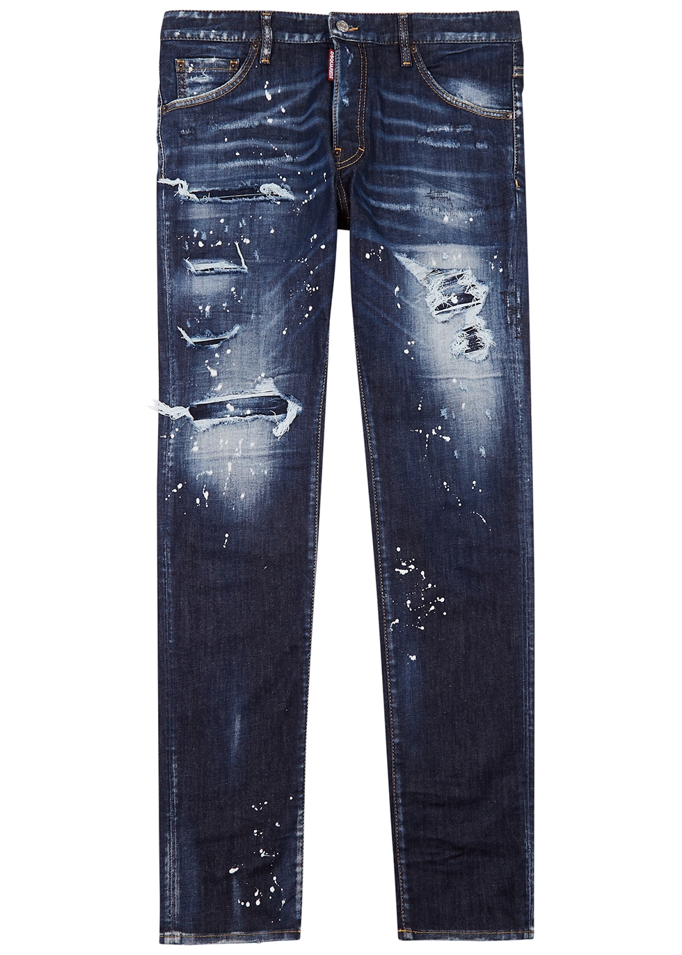 Dsquared2 Cool Guy Blue Distressed Slim-leg Jeans - Navy - 46