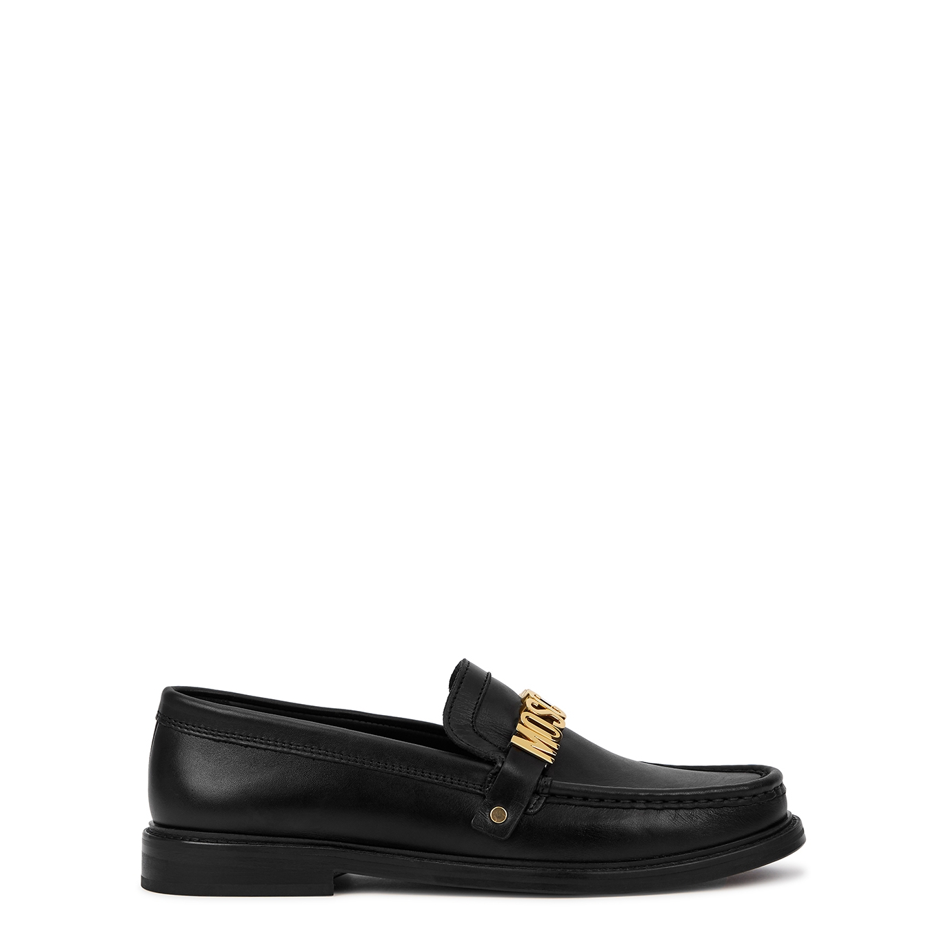 Moschino Black Logo Leather Loafers - 5