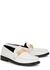 White logo leather loafers - MOSCHINO