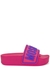 Pink logo rubber platform sliders - Moschino