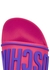 Pink logo rubber platform sliders - Moschino
