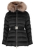 Black fur-trimmed quilted shell jacket - Moncler