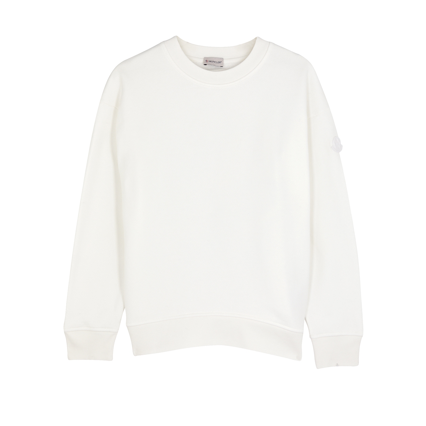 Moncler Logo Cotton Sweatshirt - Off White - L