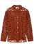 Rust embroidered cut-out cotton shirt - Vince