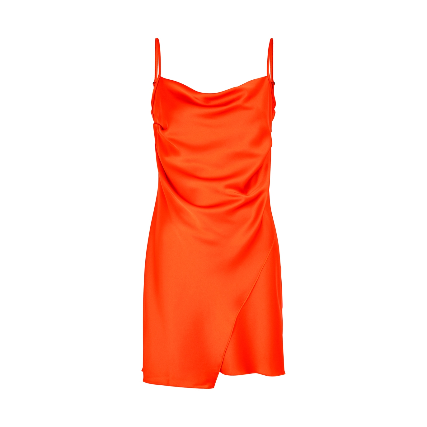 Nanushka Emila Orange Satin Mini Dress - L