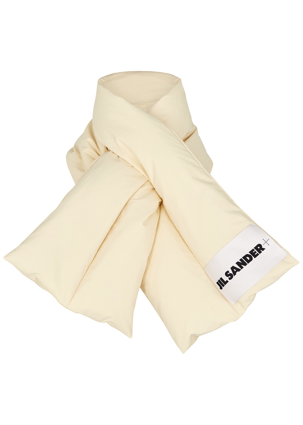 Womens Accessories Scarves and mufflers Jil Sander Quilted Ripstop Shell Scarf in Ivory White 