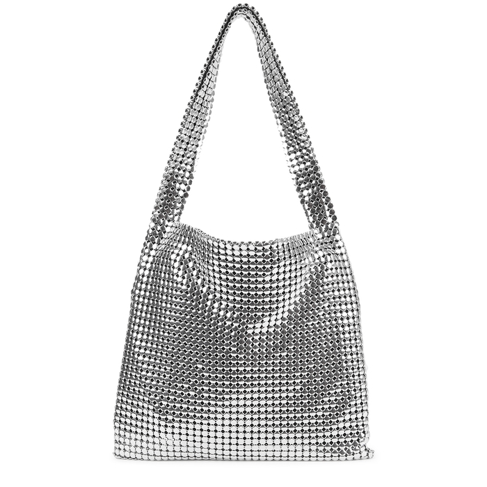 Paco Rabanne Pixel Small Silver-tone Chainmail Tote