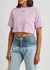 Pink logo cropped stretch-cotton T-shirt - Off-White