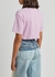 Pink logo cropped stretch-cotton T-shirt - Off-White
