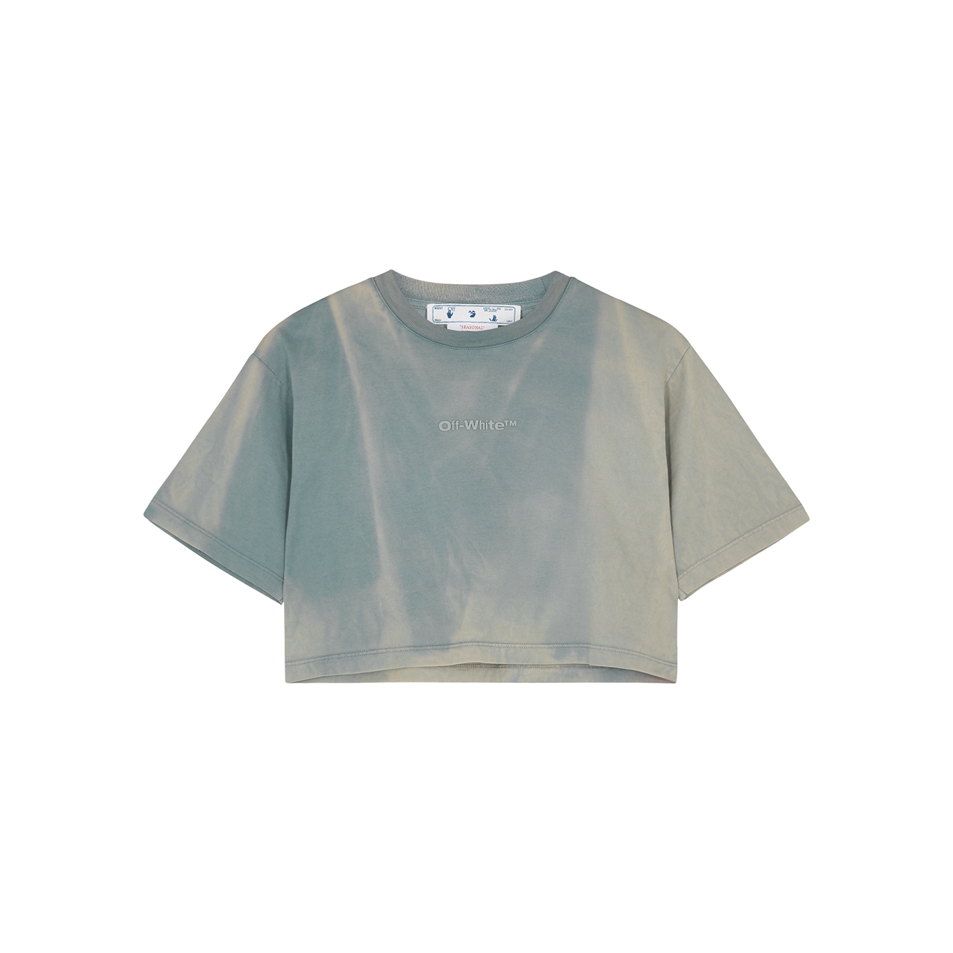 Off-White Laundry Tie-dye Cropped Cotton T-shirt - Blue - XS
