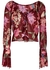 Of Paradise red floral-print stretch-tulle top - Free People