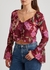 Of Paradise red floral-print stretch-tulle top - Free People