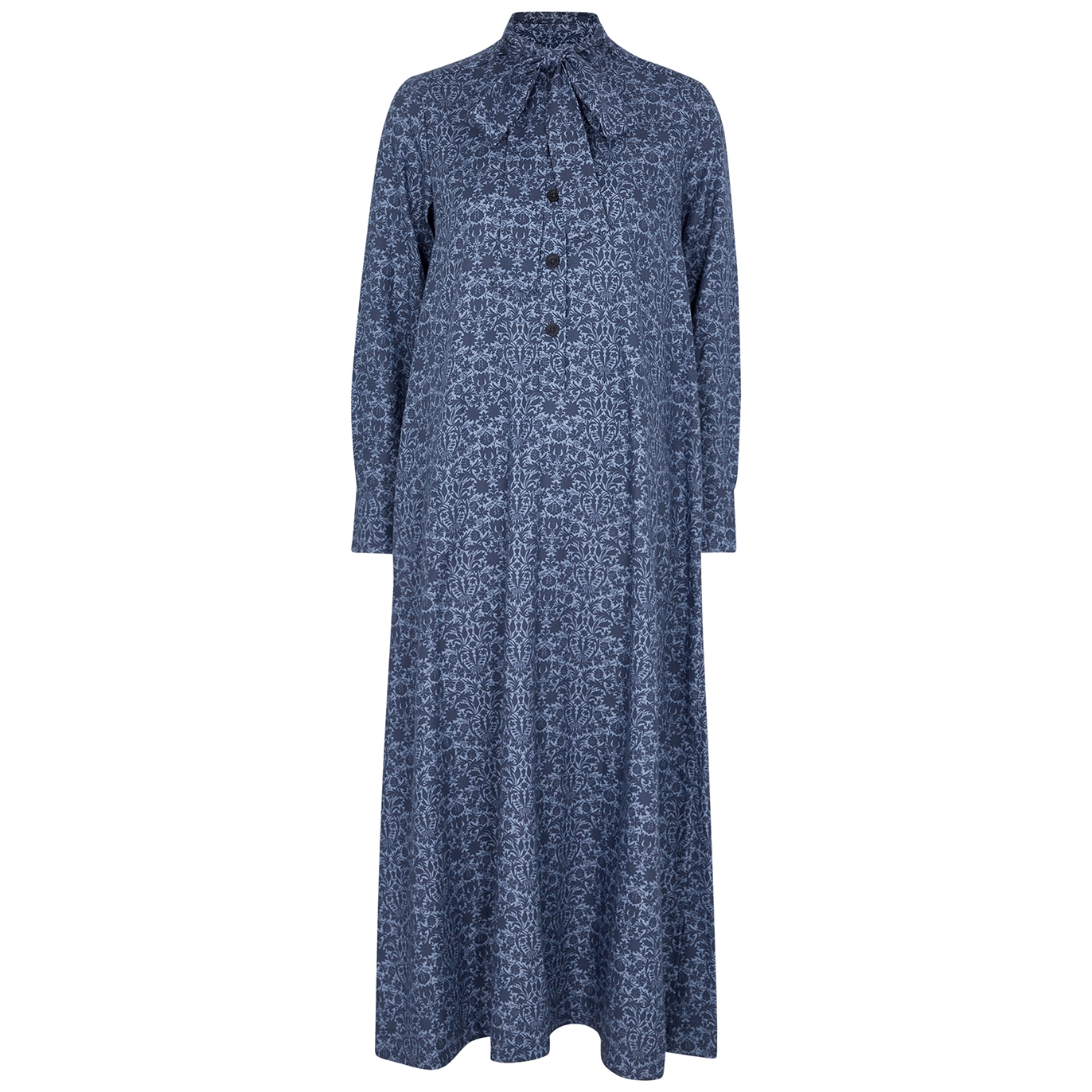 Apof Alberte Blue Printed Cotton-blend Dress - M