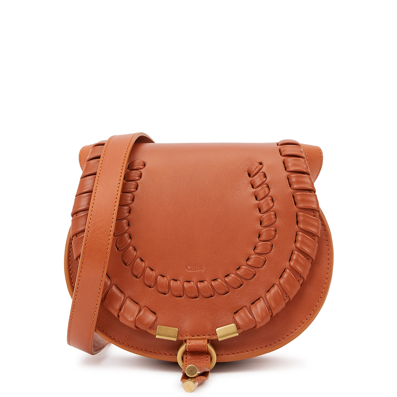 Chloé Marcie Small Terracotta Leather Saddle Bag - TAN