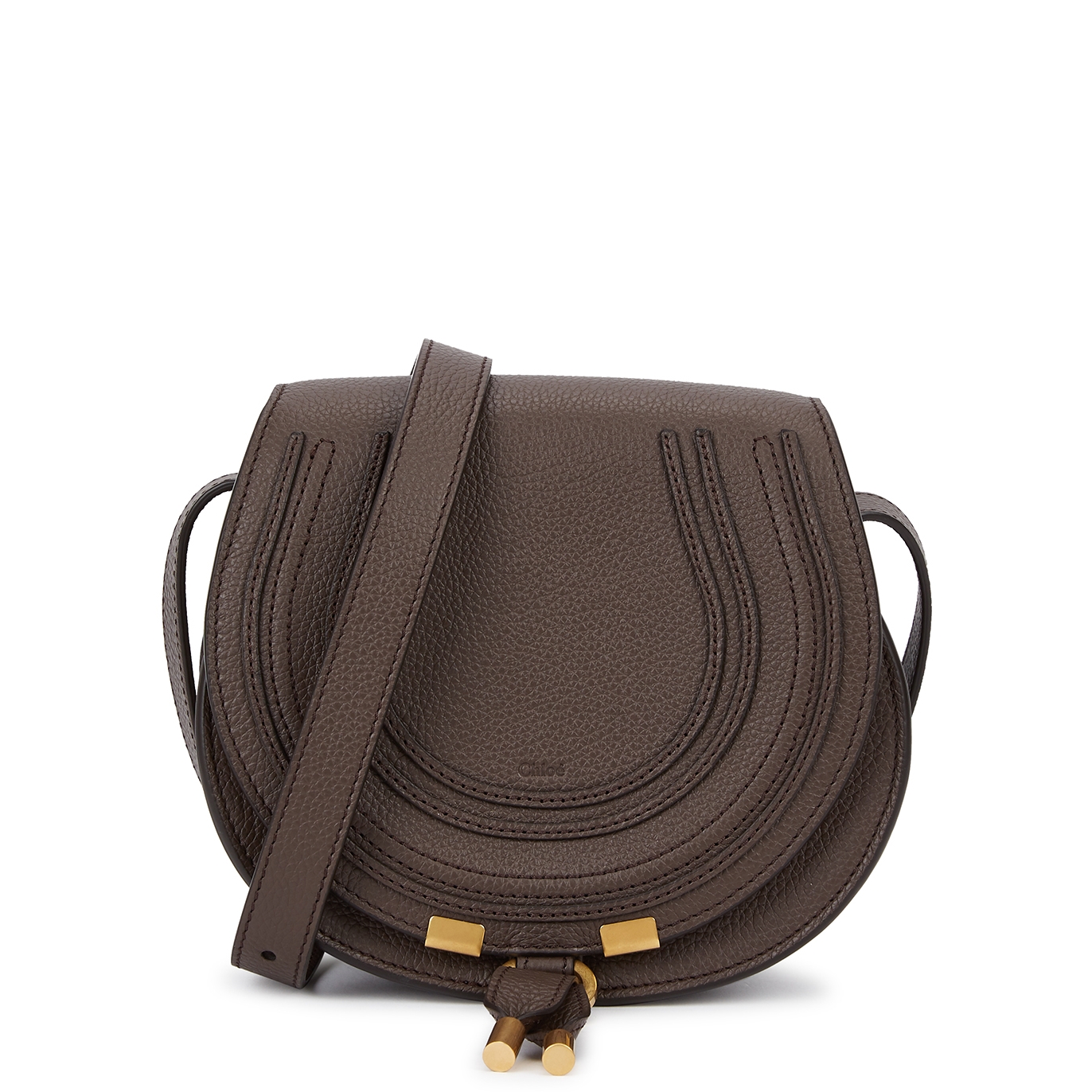 Chloé Marcie Small Dark Brown Leather Saddle Bag