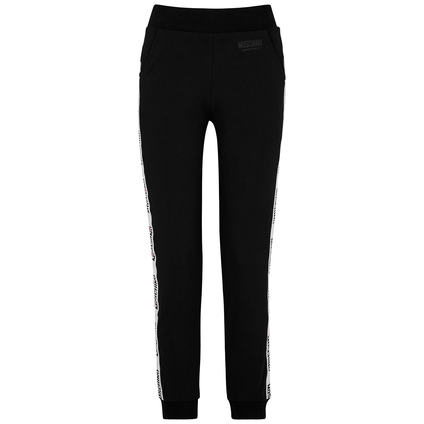 Moschino Underwear Black Logo-trimmed Stretch-cotton Sweatpants - L