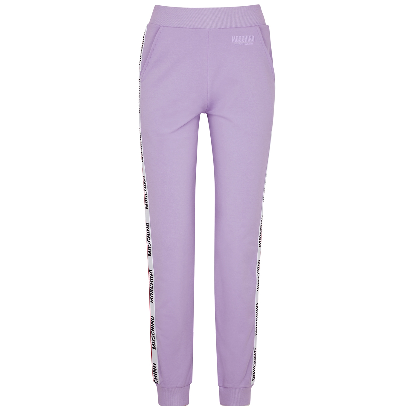 Moschino Underwear Lilac Logo-trimmed Stretch-cotton Sweatpants - XS