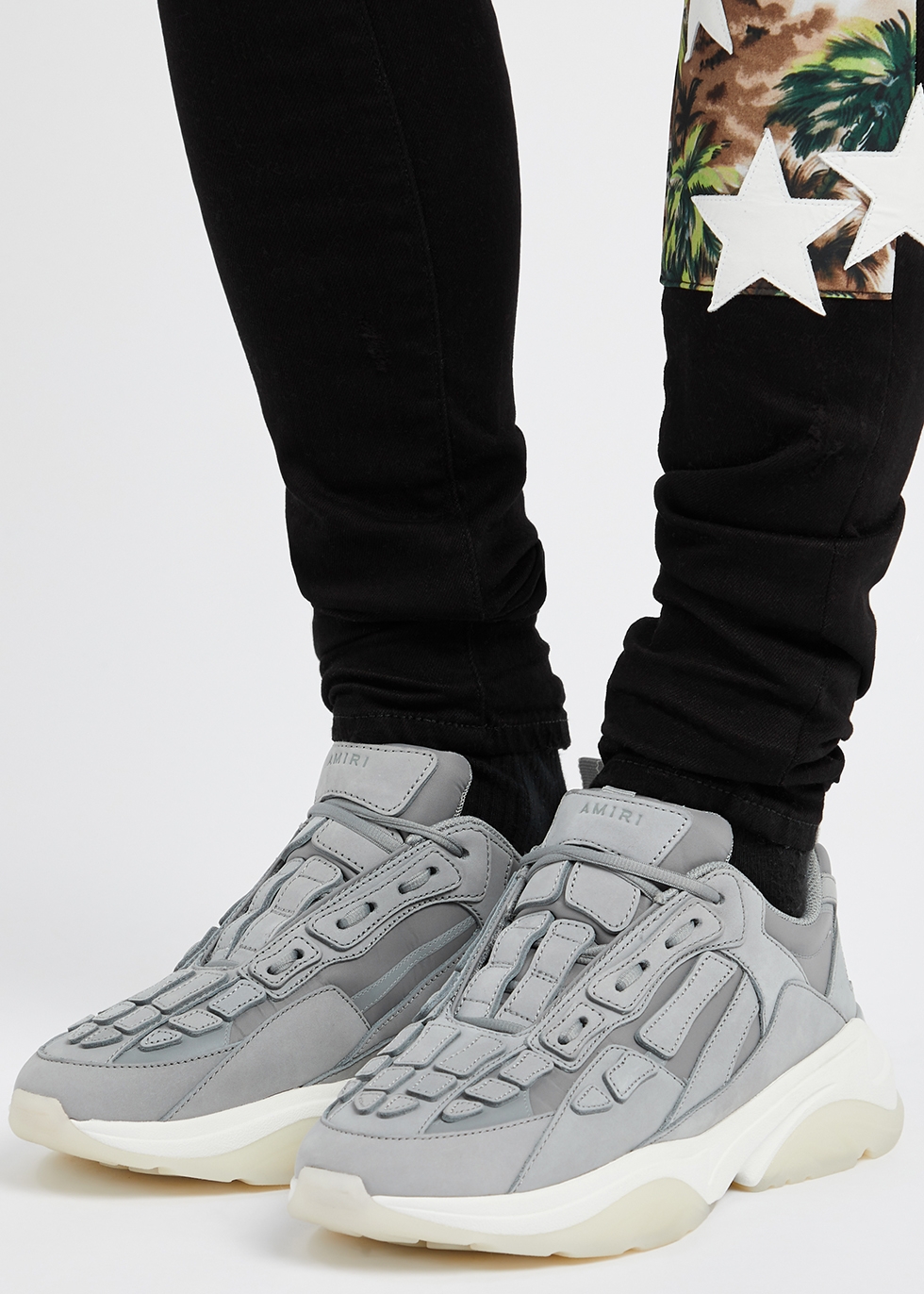 Amiri Bone Runner grey panelled sneakers - Harvey Nichols