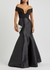Leandra black off-the-shoulder gown - Solace London