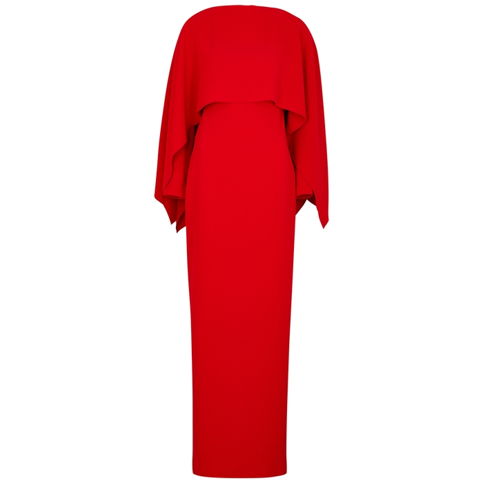 Solace London Red Cape-effect Gown