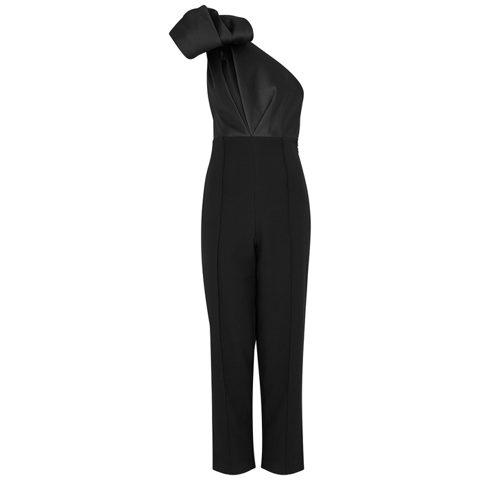 Solace London Hester Black One-shoulder Jumpsuit