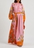 Serre pink floral-print silk-satin midi dress - LA DOUBLE J