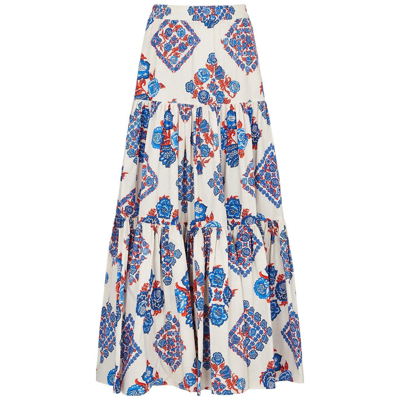 LA Double J Big Floral-print Cotton Maxi Skirt - Multicoloured - S