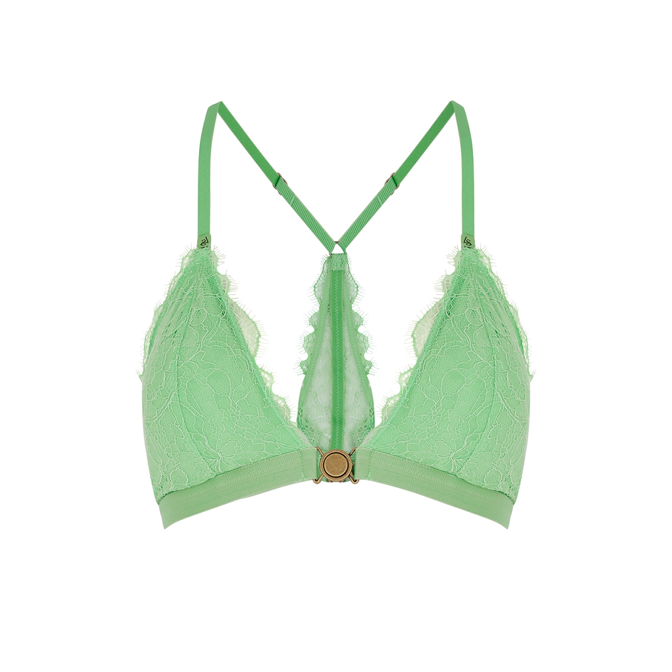 Love Stories June Green Lace Soft-cup Bralette - Bright Green - 34CD