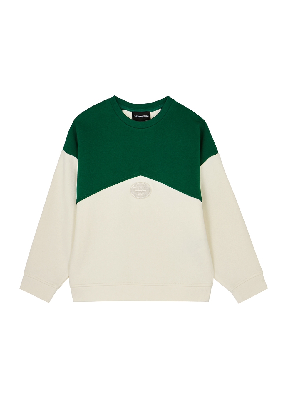 KIDS Green panelled cotton sweatshirt