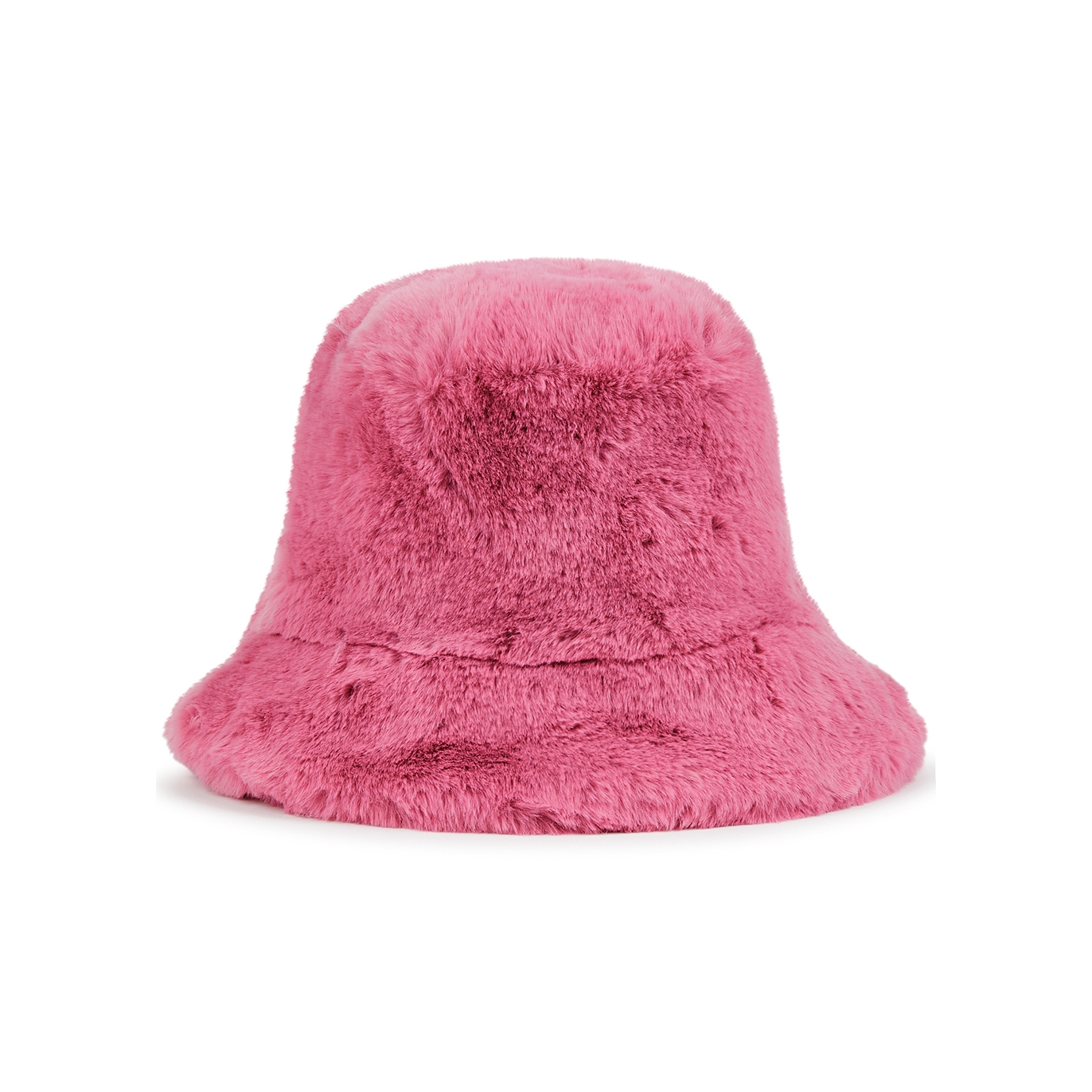 Jakke Hattie Pink Faux Fur Bucket Hat - Bright Pink - One Size