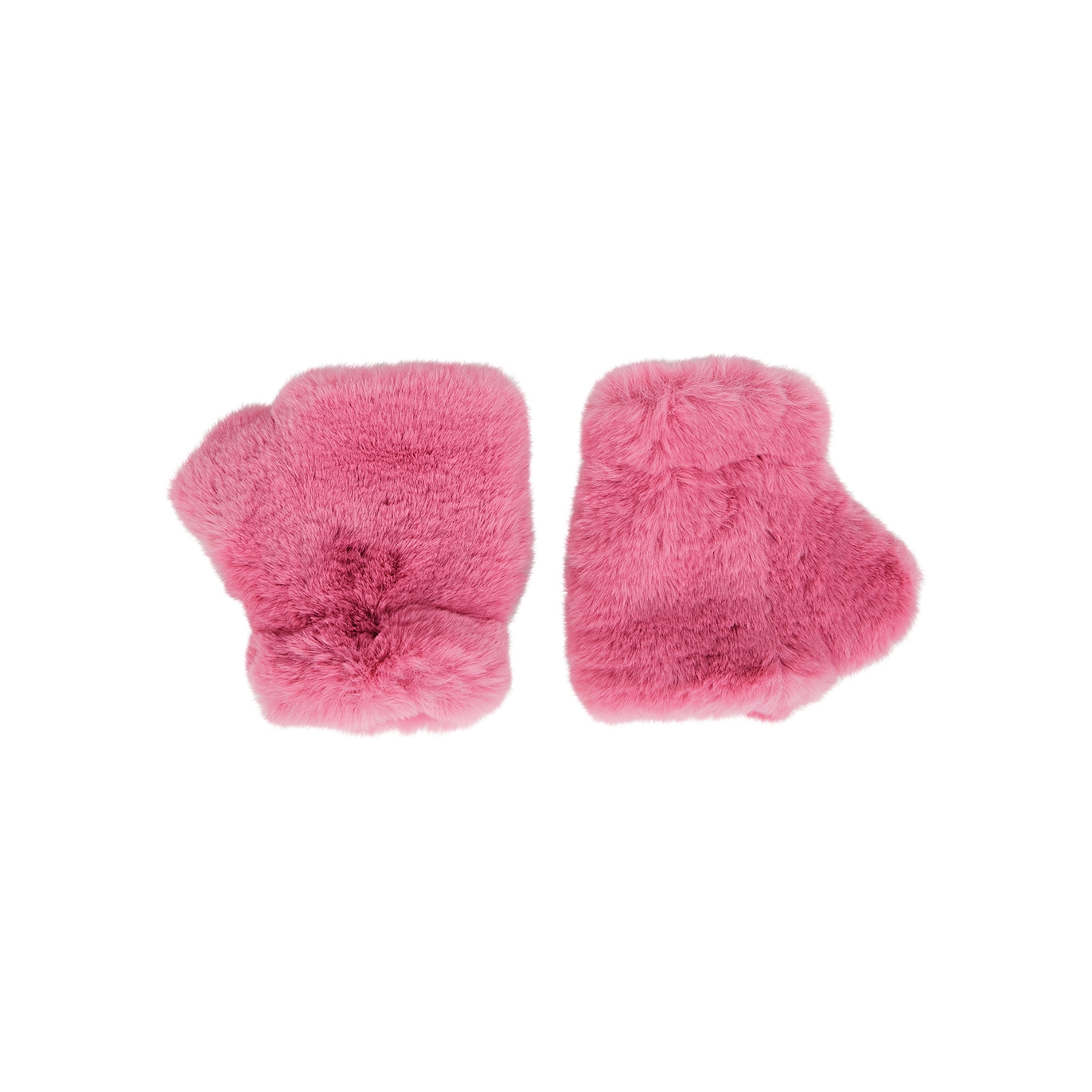 Jakke Pink Faux Fur Fingerless Gloves - One Size