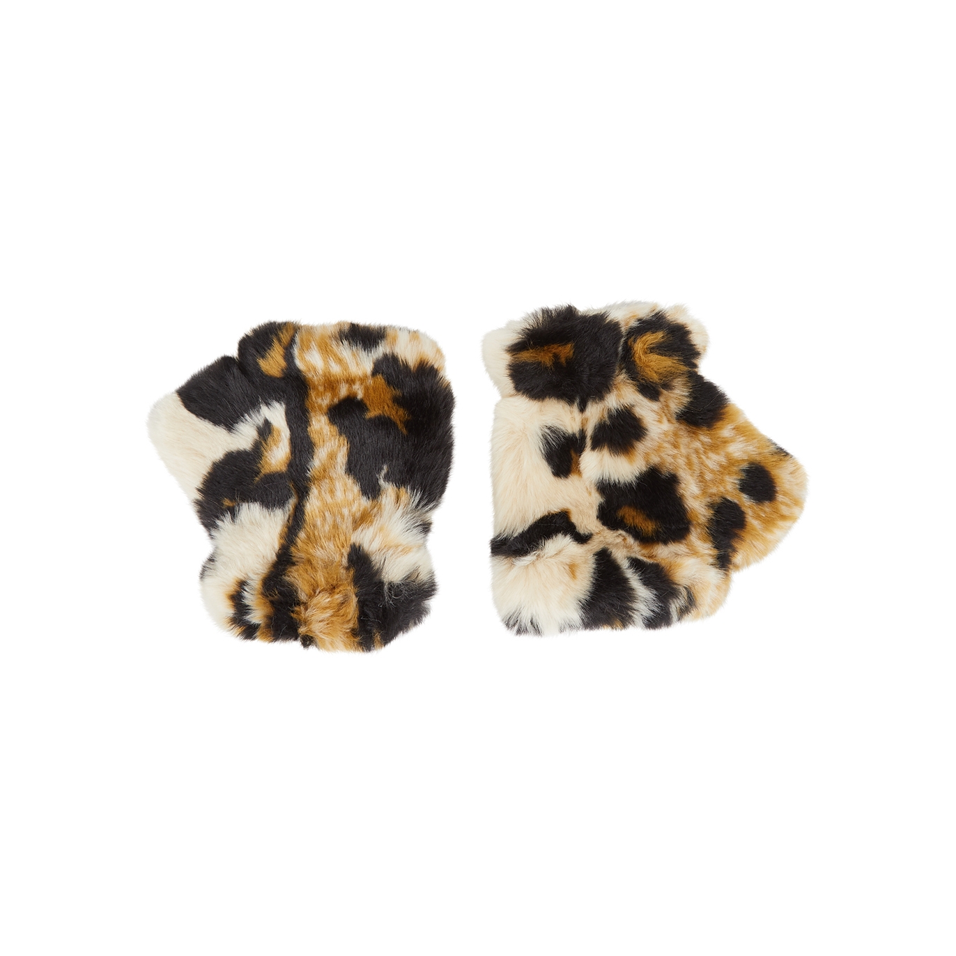 Jakke Leopard-print Faux Fur Fingerless Gloves - One Size
