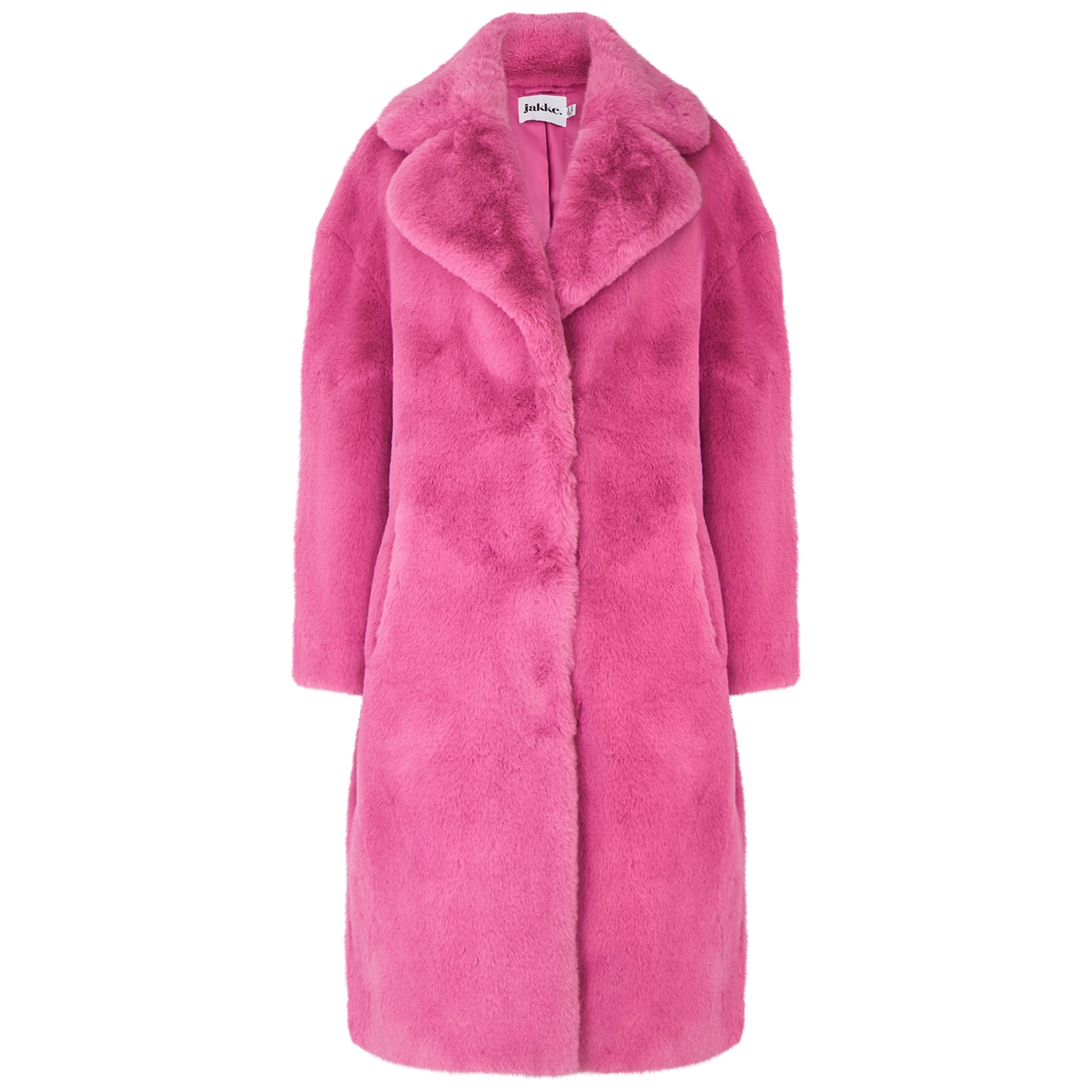 Jakke Katie Pink Faux Fur Coat - Bright Pink - L