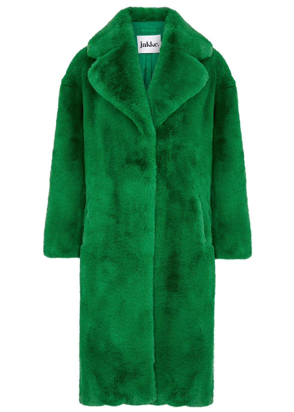 JAKKE Katie green faux fur coat - Harvey Nichols
