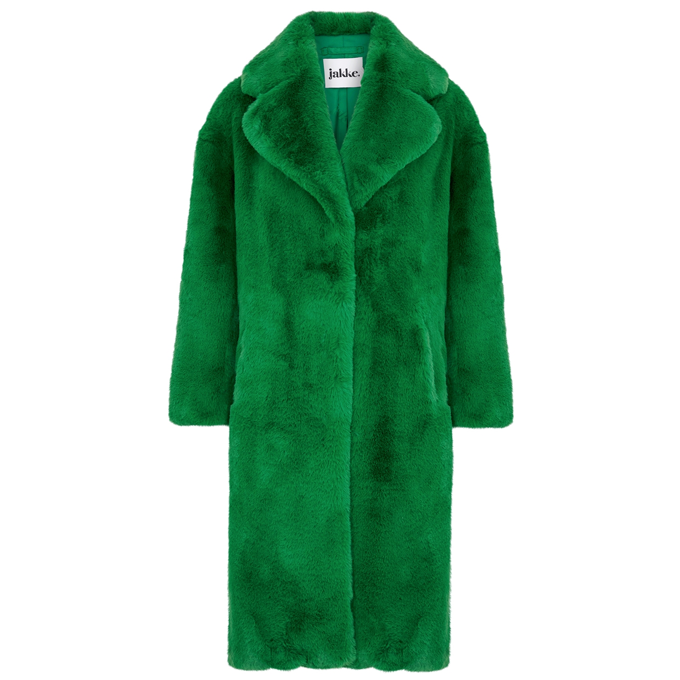 Jakke Katie Green Faux Fur Coat - XS