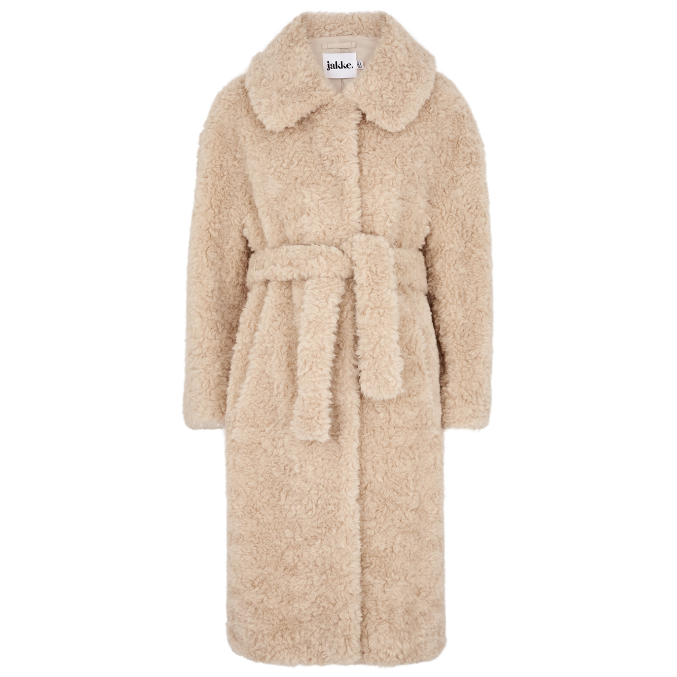 Jakke Katrina Sand Textured Faux Fur Coat - Beige - L