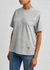 Grey logo-embroidered cotton T-shirt - Victoria Beckham