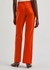 Red straight-leg stretch-jersey trousers - Victoria Beckham