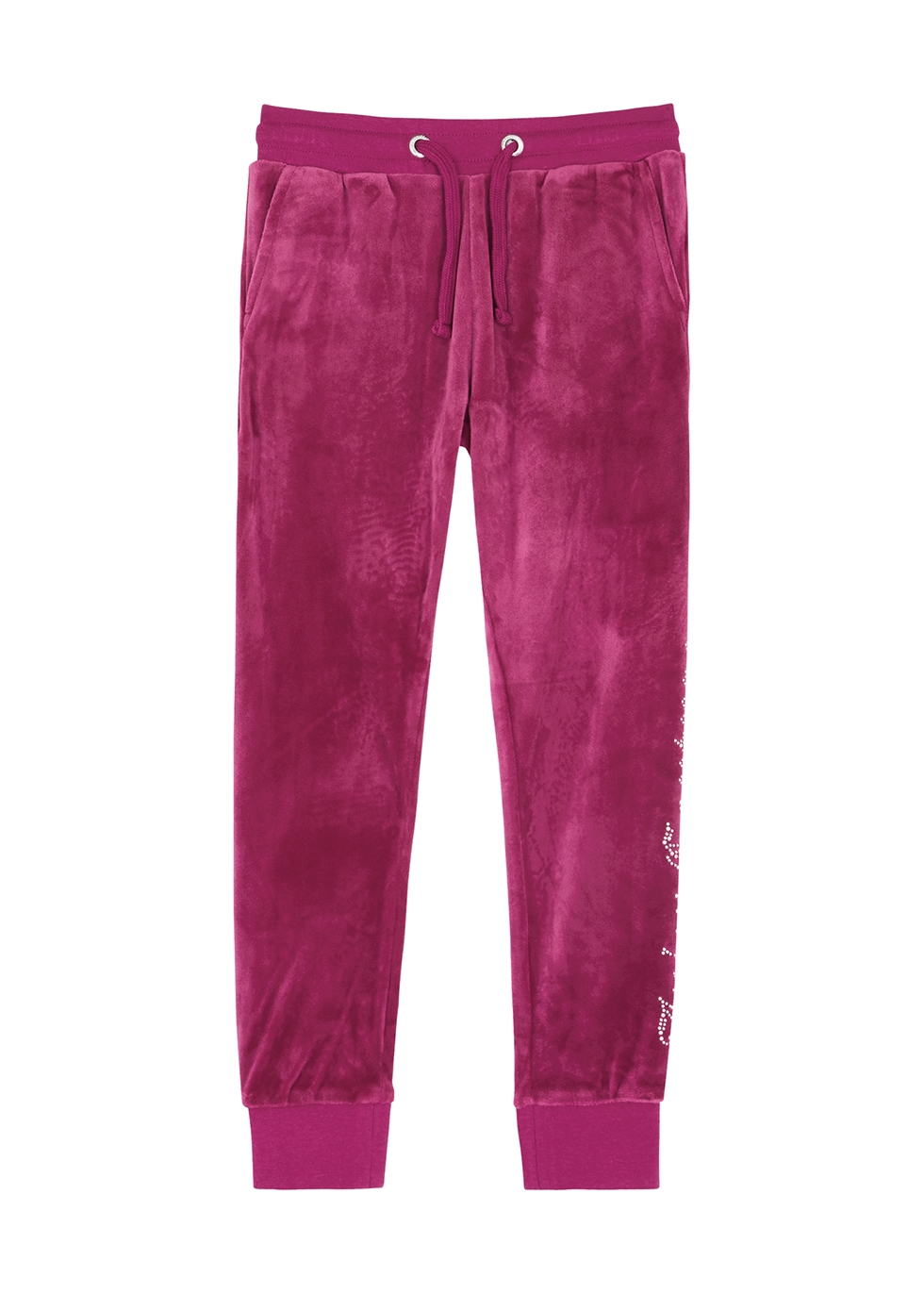 Harvey Nichols Girls Sport & Swimwear Sportswear Sports Pants KIDS Pink crystal-embellished velour sweatpants 9-16 years 