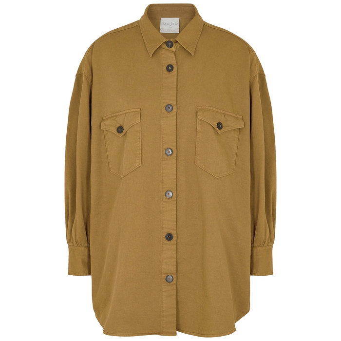 Forte forte Olive Cotton-twill Overshirt