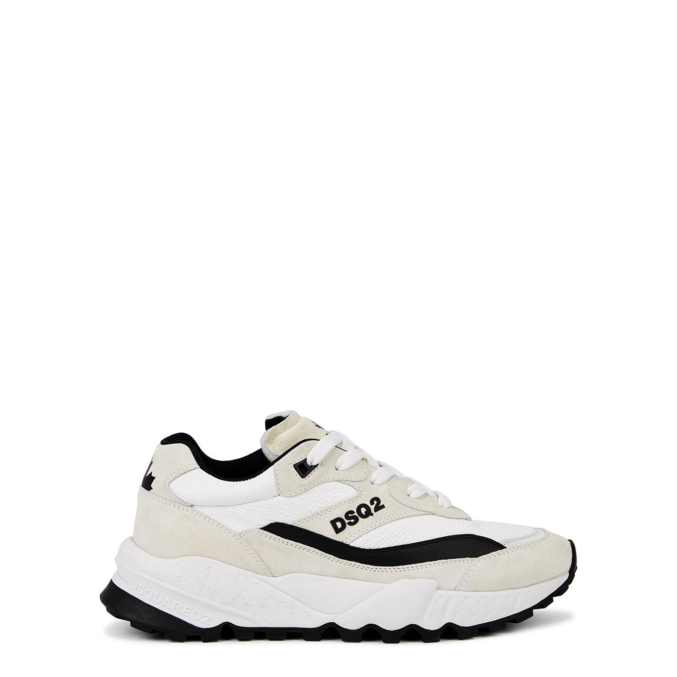 Dsquared2 Free White Panelled Leather Sneakers - White And Black - 8