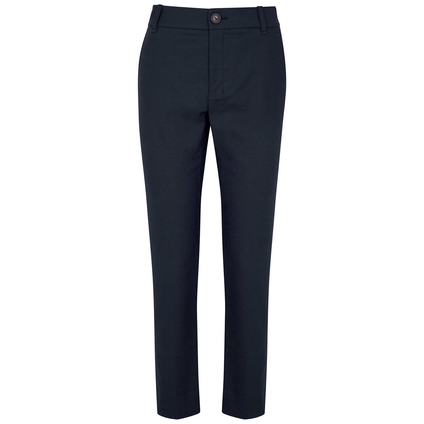 Vince Navy Tapered Cotton-blend Trousers - 10